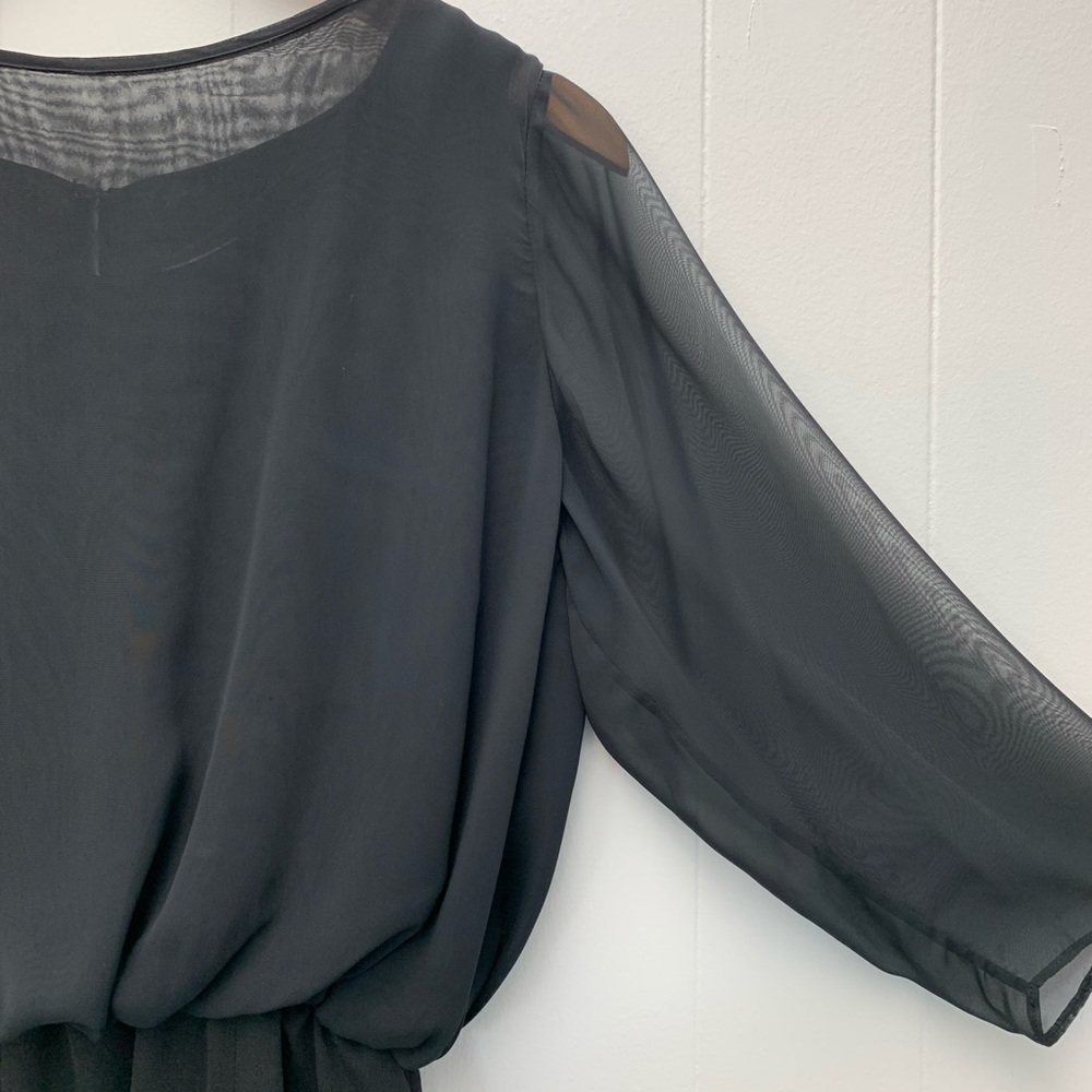 b Michael black sheer overlay midi dress 8 - Picture 2 of 10